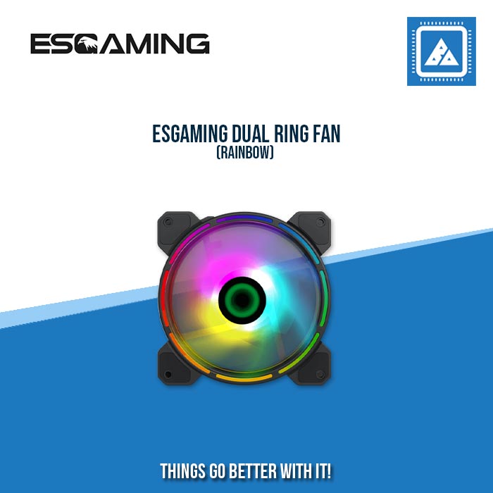 ESGAMING DUAL RING FAN (RAINBOW) ESGAMING DUAL RING FAN (RAINBOW)